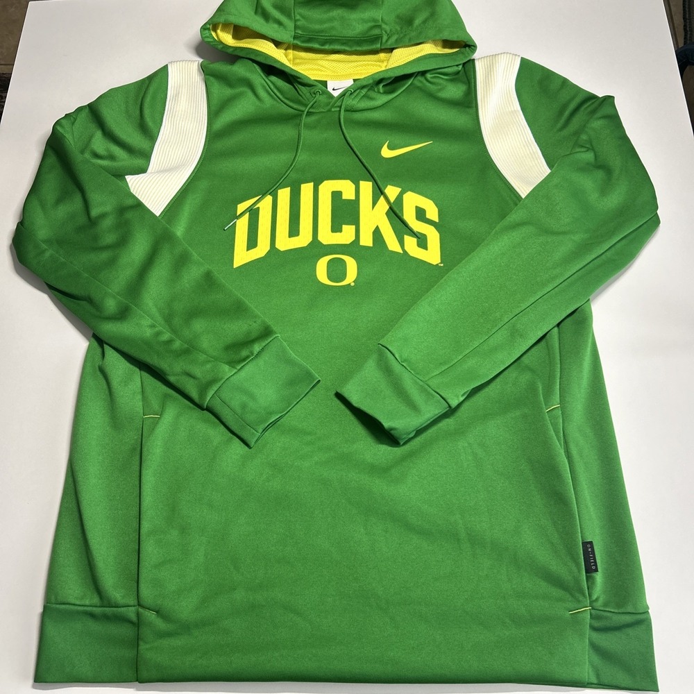 Nike Oregon Ducks Logo Hoodie Mens Large Football Therma-Fit Sweatshirt Pullover